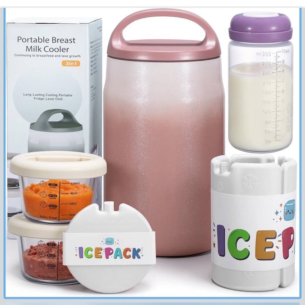 3-in-1 Portable Breastmilk Cooler for 25H cooling